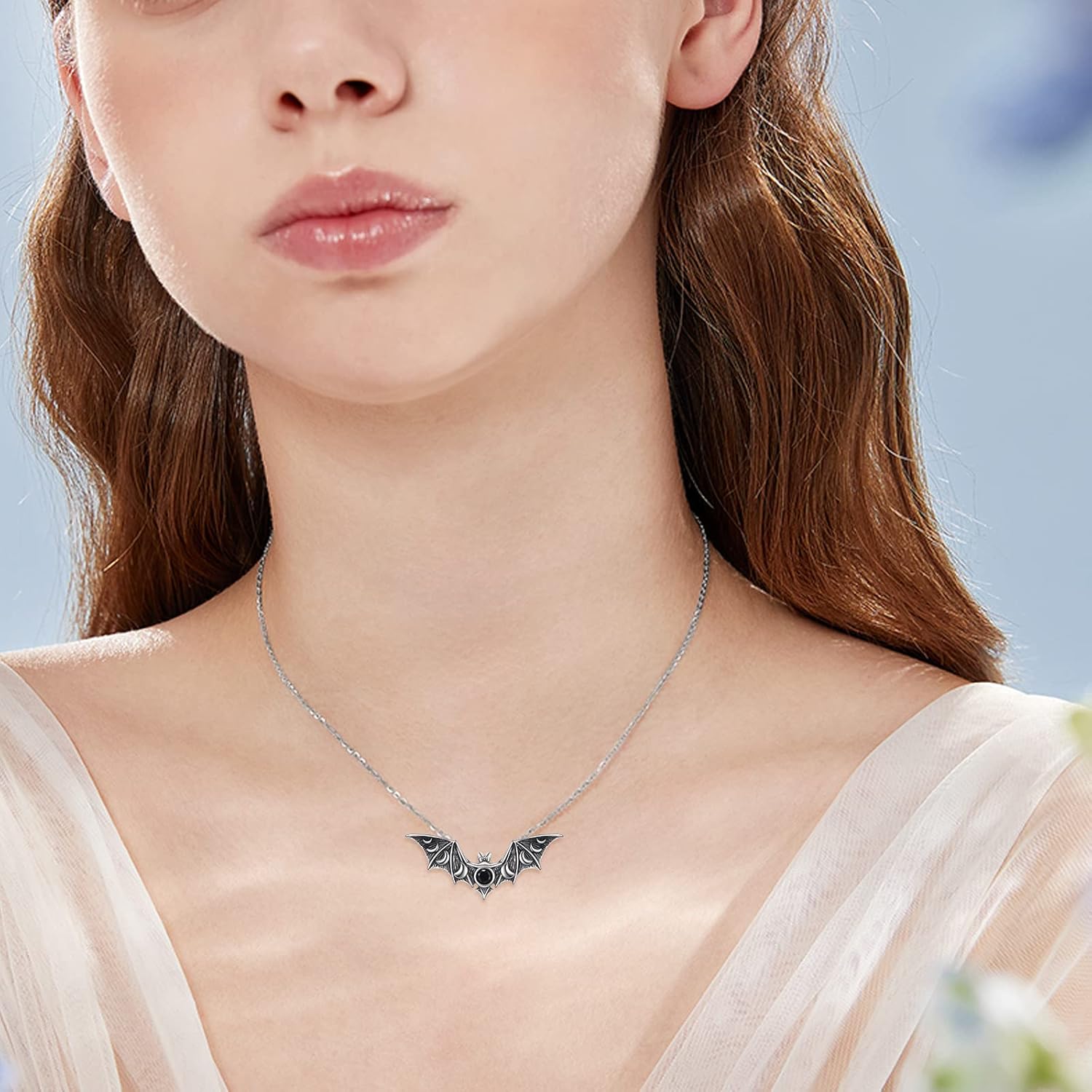 URONE Halloween Necklace Sterling Silver Bat/Moth/Dragon/Spider Necklace Fun Halloween Jewelry Gift for Women - Image 5