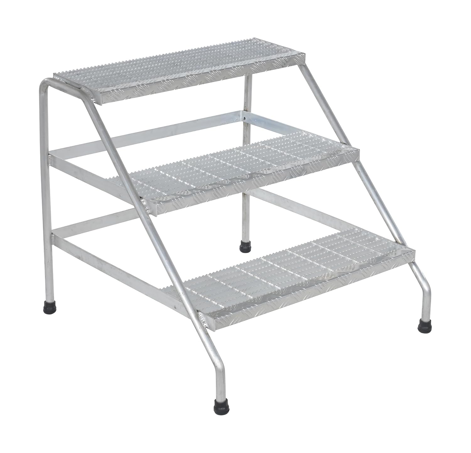 Vestil SSA-3W Aluminum 3 Step Wide Stand 500 Lb. Capacity Silver