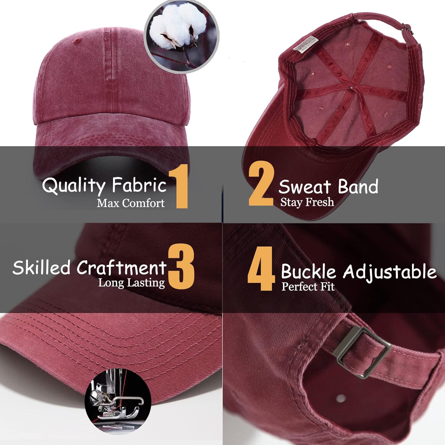 Embroidered Ukraine Hat Retro Vintage Washed Cotton Denim Baseball Caps - Image 5