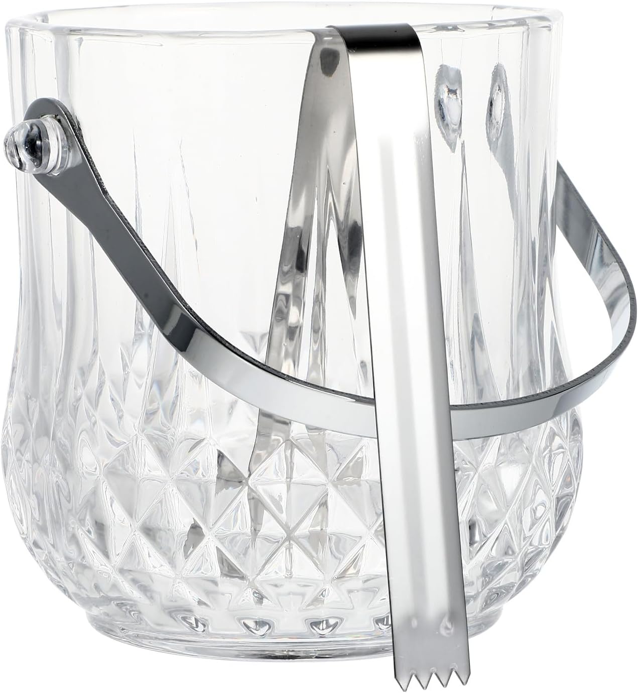 Glass Ice Bucket with Handle Portable Glass Ice Container for Wine and Bar Use Suitable for Parties and Home Bars