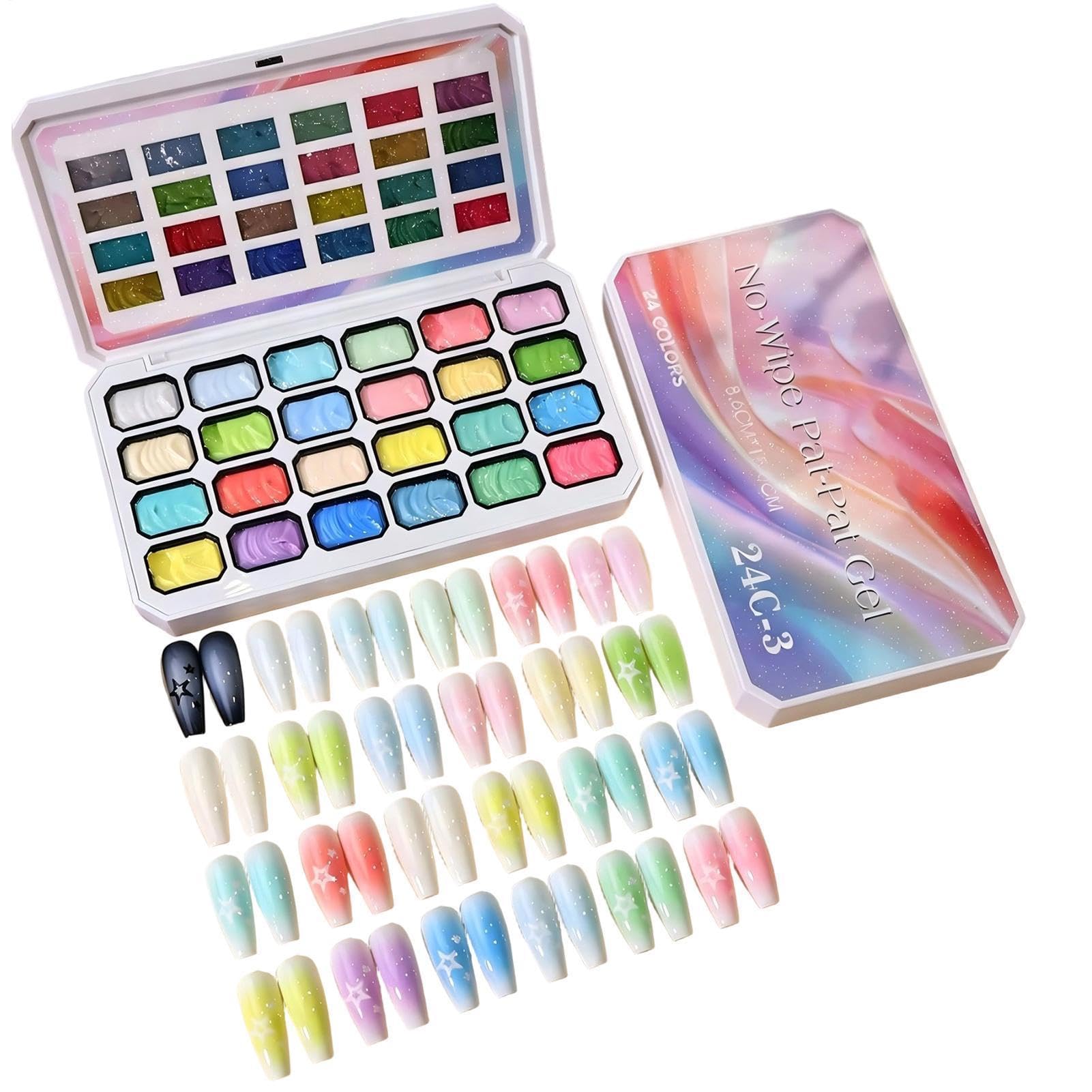 Vernis Gel pour Ongles 24 couleurs DIY pour les ongles avec couche de