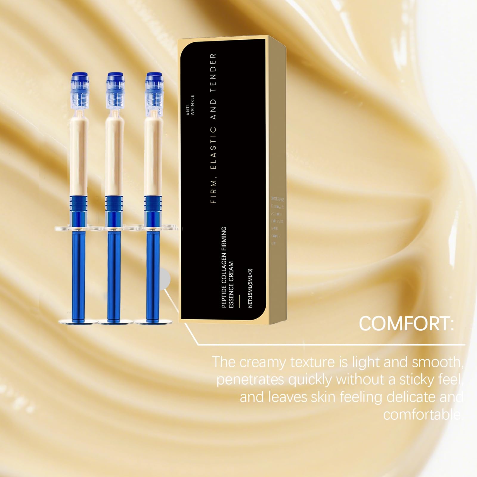 Esencia Antiarrugas Peptido, Sérum Facial De Colágeno Para Reafirmar Y Lifting, Crema Hidratante Hidratante Para Líneas Finas, Reduce Las Líneas Finas Y Arrugas Para Todo Tipo De Piel (6pcs)