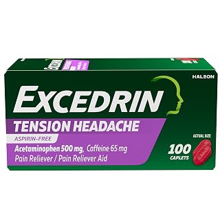 Excedrin Tension Headache Relief Caplets, 100 Count | Combines Acetaminophen with Caffeine, Headache Relief Caplets for Head, Neck and Shoulder Pain Relief, Aspirin- Free - Amazon product rated Grade A