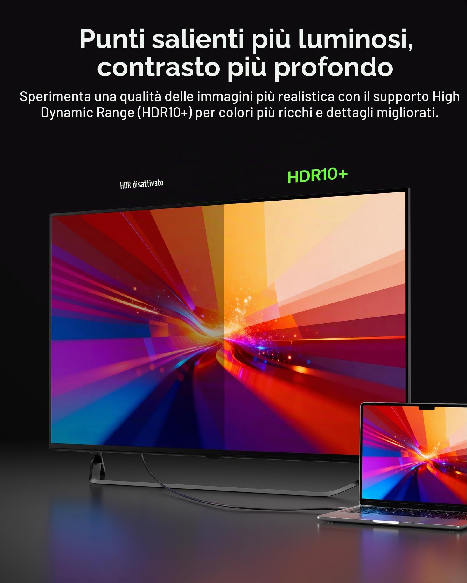 Belkin Cavo da USB-C ad HDMI 2.1 (2 m), supporta gli standard 8K a 60 Hz, 4K a 144 Hz, HDR, HBR3, DSC, HDCP 2.2, per MacBook, iPad Pro e altri dispositivi USB-C