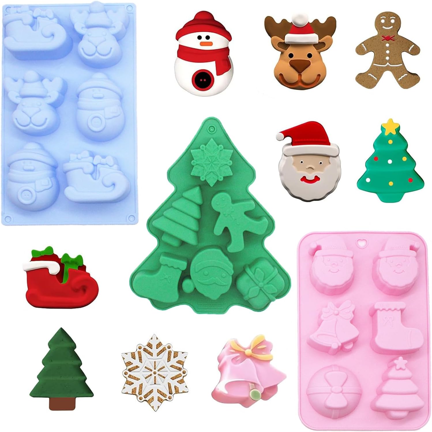 Christmas Tree Candle Molds 2-Pack - 3D Silicone Molds For Soap & Candles Making