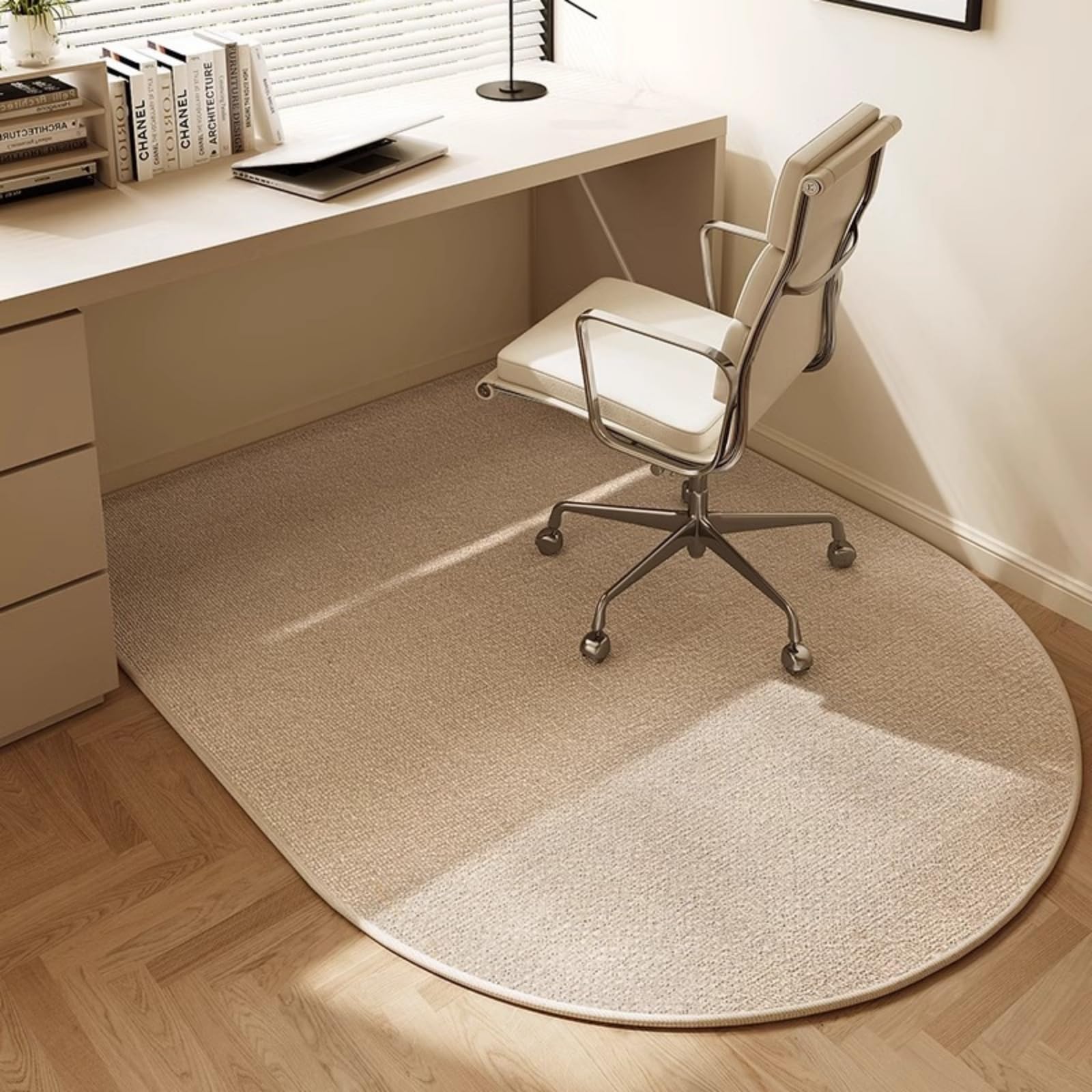 Odot Tappeto Sedia Ufficio Gaming Studio Classico Tappeto Salvapavimento Antiscivolo Protettore del Pavimento Tappetino per Sedia da Ufficio con Ruote per Parquet Piastrelle (Texture Lino,120x160cm)