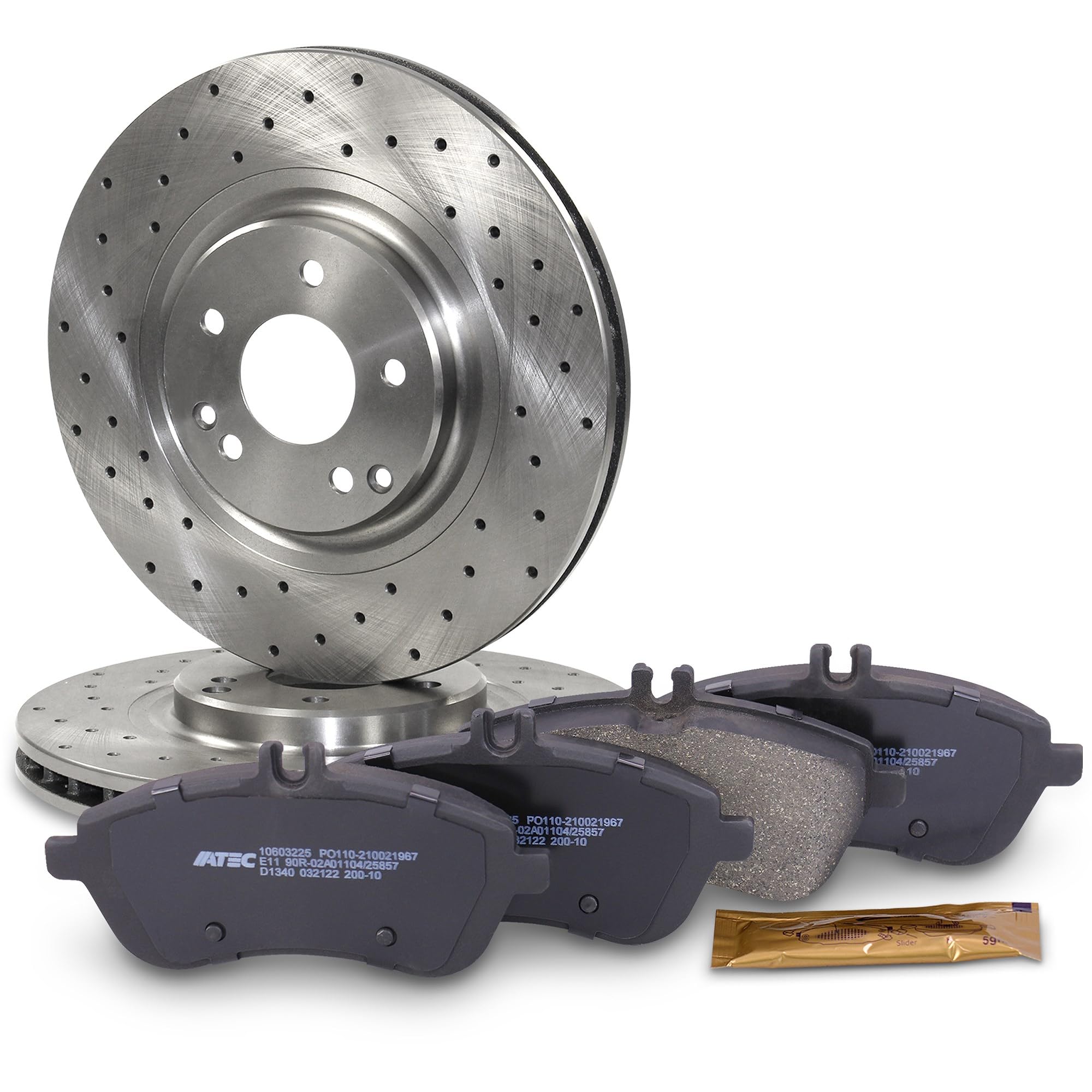 BESTPRICE Juego de frenos eje delantero incl. discos de freno ventilados Ø 295 mm + pastillas de freno delanteras, compatible con MERCEDES Clase C (W204), Clase C Coupé (C204), Clase C T-Model (S204)