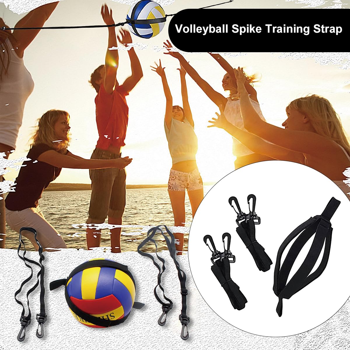 Kiuiom Entrenador De Voleibol Ajustable,Cinturón Voleibol para Práctica,Equipo Voleibols para Balanceo Brazos, Cinturón De Voleibols para Entrenador De Remates,Corrector De Gestos Entrenamient