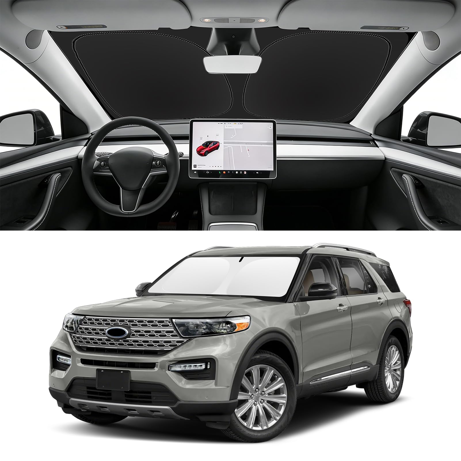Custom Fit Windshield Sun Shade for Ford Explorer 2020-2026 2027