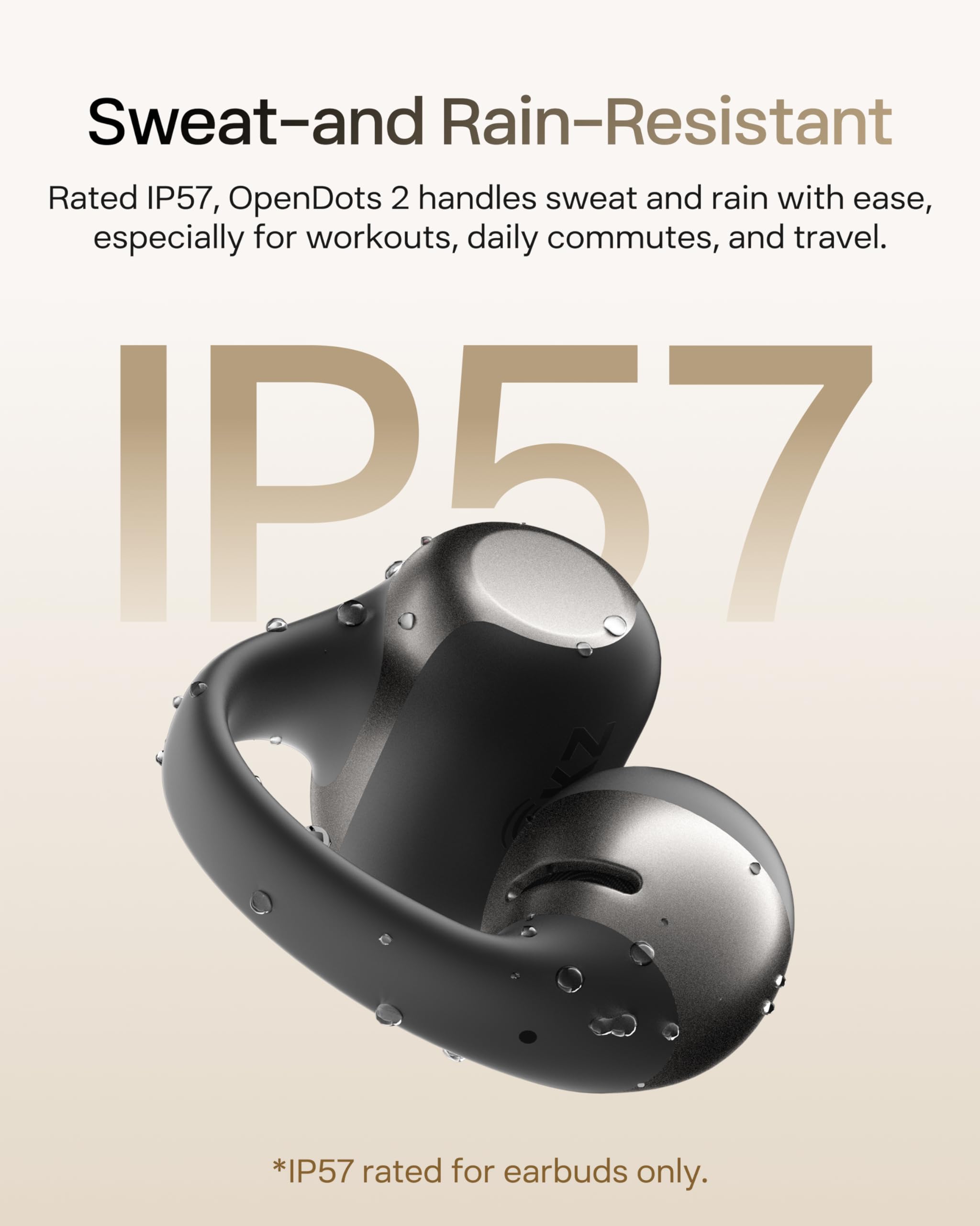 SHOKZ OpenDots 2 auricolari open-ear clip-on, Dolby Audio - Nero | bassi profondi, riproduzione 40 h, Bluetooth 6.1, impermeabili IP57, riduzione rumore AI, ricarica rapida wireless