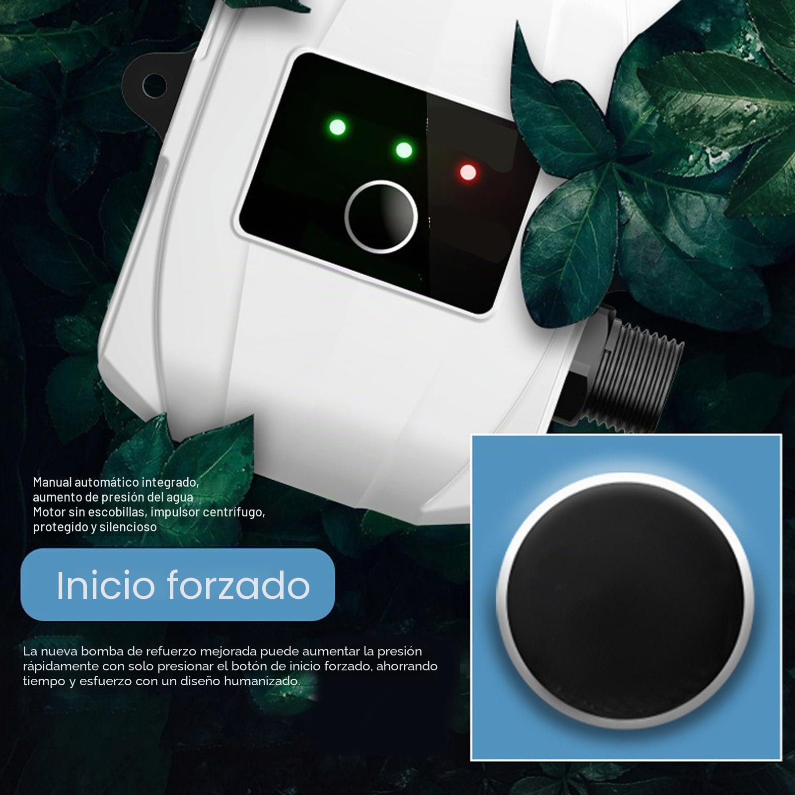 Bomba de Refuerzo Doméstica de 180W con Parada de Arranque Inteligente de Poco Ruido para Aumentar la Presión del Agua en el Jardín de su Casa