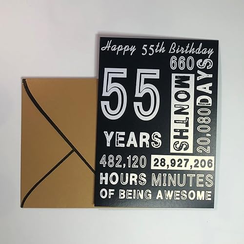 Miniatura 3 de Sutjxc Tarjeta de cumpleaños 55, bonitas decoraciones de cumpleaños 55, regalos de cumpleaños 55 para mujeres, regalos de cumpleaños 55 para