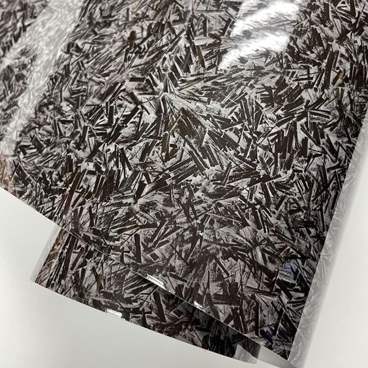 Forged Carbon Fiber Vinyl Wrap Black Car Vinyl Wrap Self Adhesive Film for Car Motorcycle Scooter Bike, 50x500CM