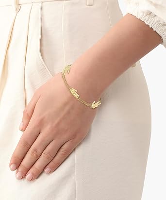 Lacoste Crocodile - Cord and Chain Bracelet for Women - Stainless Steel Jewelry, Adjustable Design - Iconic Style, Impressive Collection - Gifts for Her