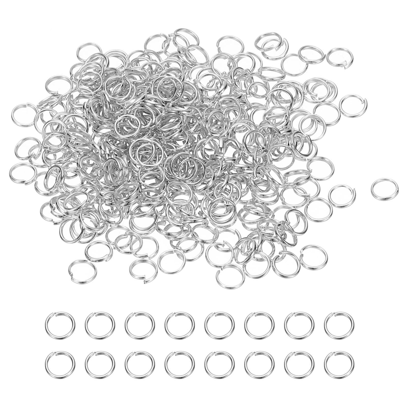 PATIKIL Open Jump Rings, 1000 Pcs 4mm Round Ring Charm Loops Connector for Jewelry Making Supplies DIY Craft Keychains Necklaces Earrings, Silver Tone