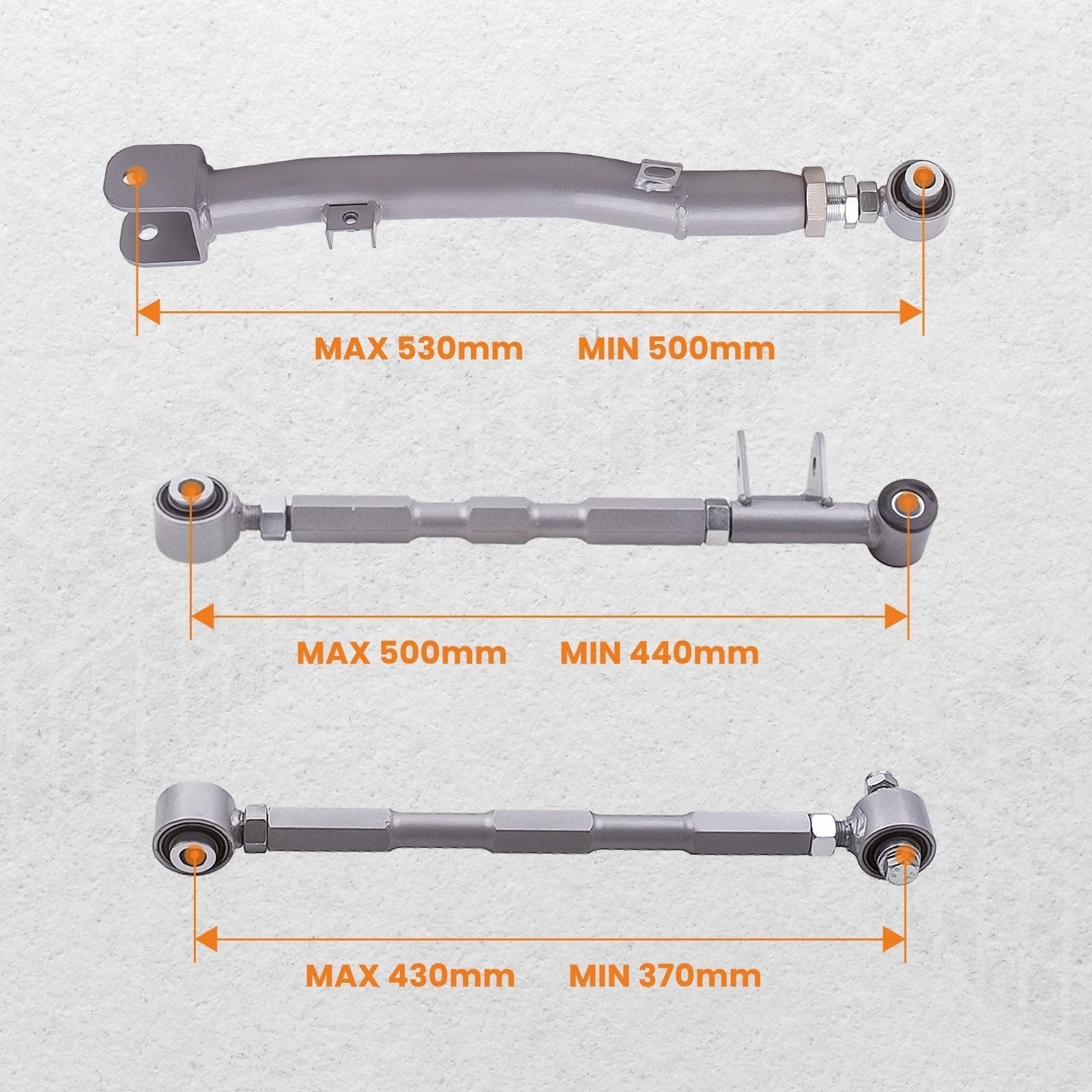 Pasuje do Subaru Impreza WRX pasuje STi GDA 02-07 tylne w pełni regulowane ramię boczne Traling Arm 6 zestaw łączników tył Wahacze samochodowe