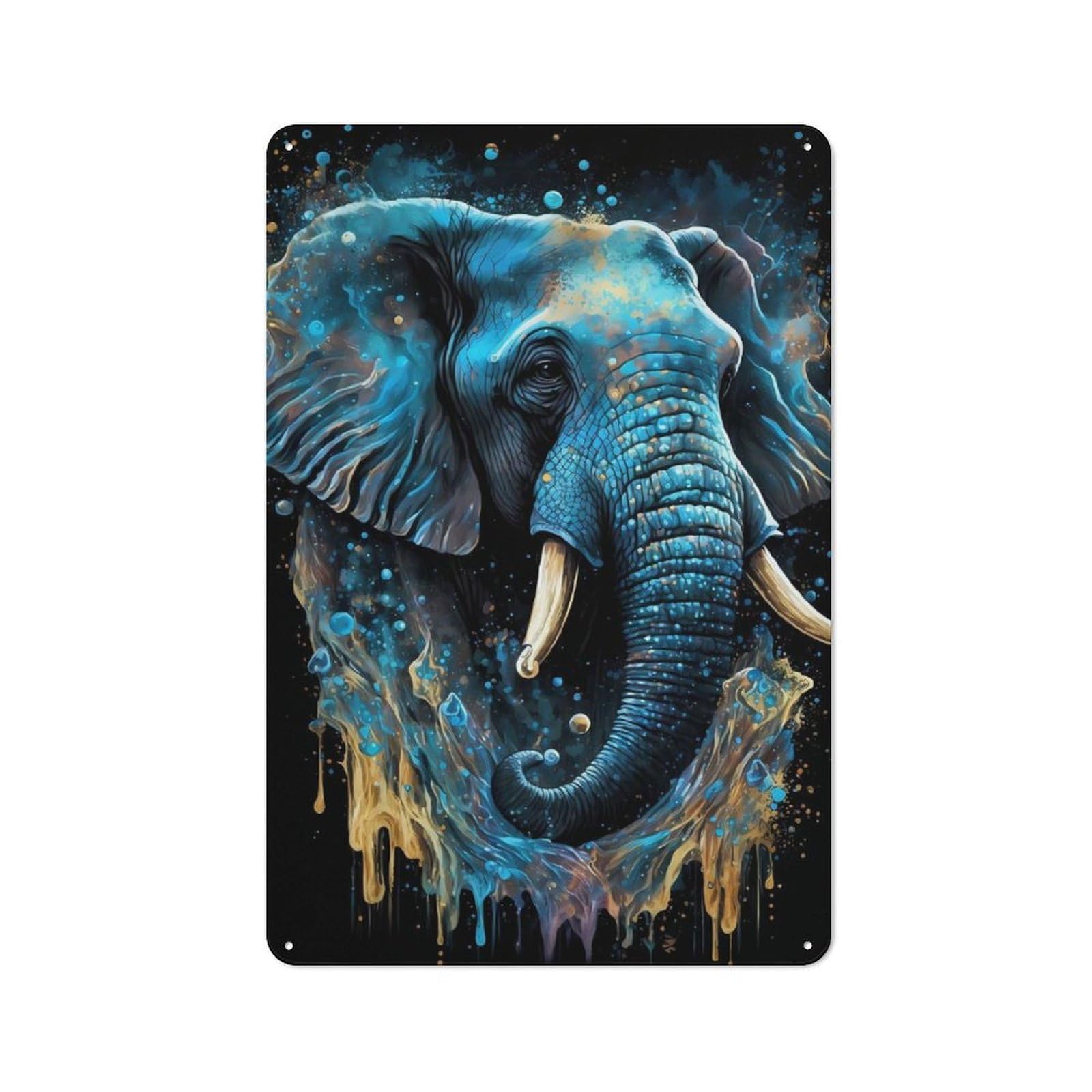 Junmoney Elephant Industrial-Style Metal Sign 30X20cm For Home Bar Wall, Housewarming Wall Decor For People Furnishing Home Bar