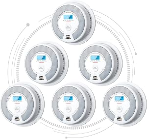 X-Sense Interconnected Smoke and CO Detector, SC07-W, 6-Pack
