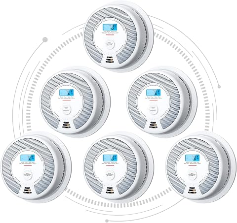 X-Sense SC07-W Interconnected Smoke and Carbon Monoxide Detector, 6-Pack
