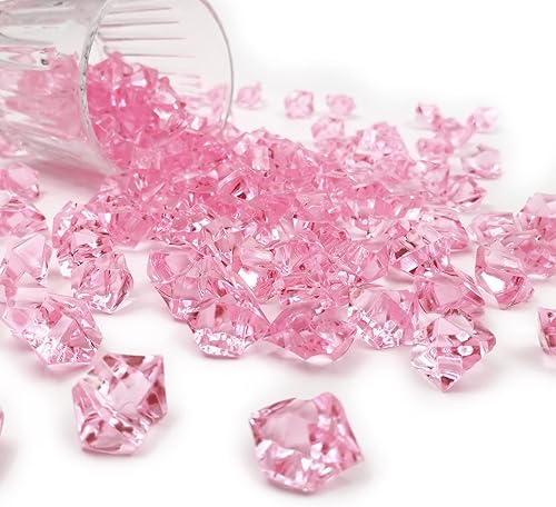 Vista 51 de Cubitos de hielo triturados falsos, rellenos de jarrón, 0.433 x 0.551 in, 650 cubos de hielo falsos reutilizables, cubos de cristal acrílico