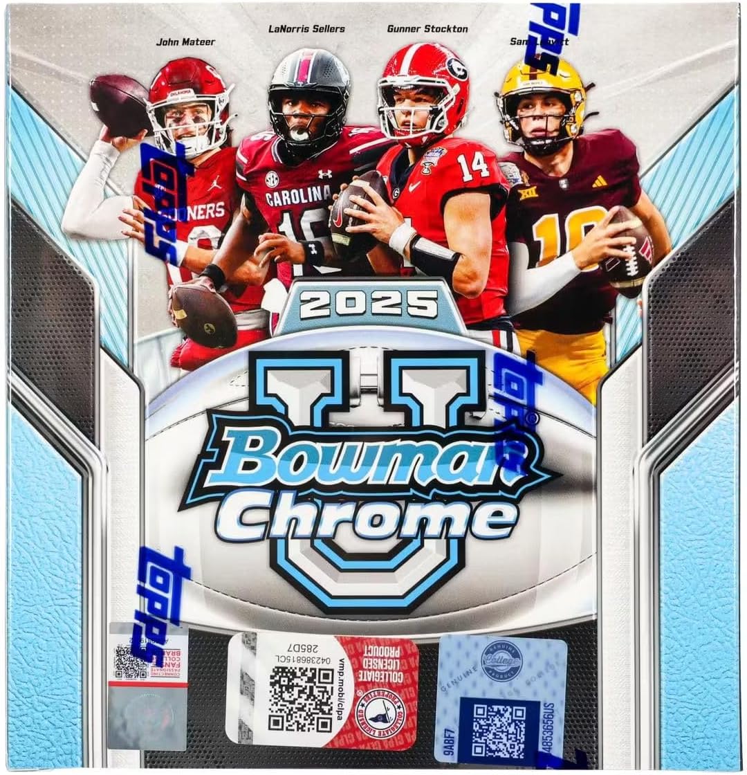 2025 Bowman University Chrome Football MEGA box (6 pks/bx)