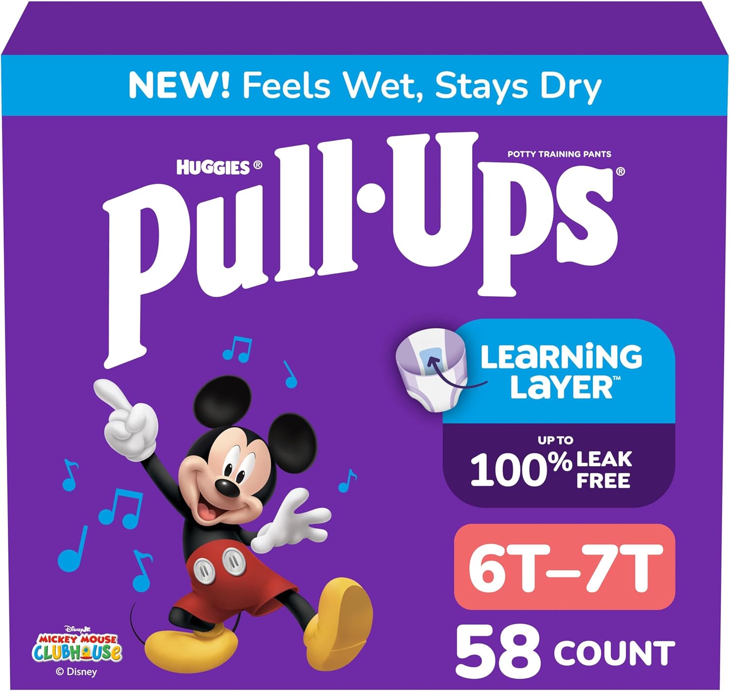 Pull-Ups Boys' Potty Training Pants, Size 6T-7T Training Underwear (55-75 lbs), 58 Count