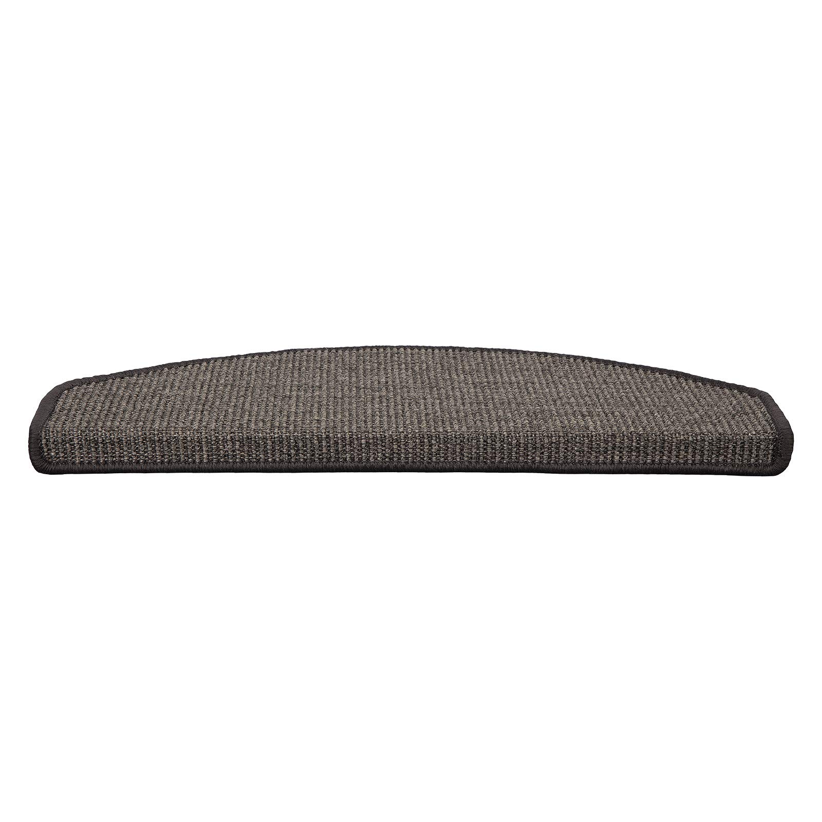 Floordirekt Tapis d'escalier en sisal à l'intérieur, Gris, Semi-Circulaire, pour escaliers en Bois, antidérapant, Auto-adhésif et hypoallergénique, 65 x 23,5 cm