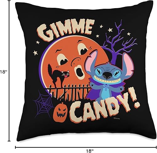 Miniatura 4 de Disney Stitch Gimme Candy Spooky - Cojín para Halloween, 18.0 x 18.0in, multicolor