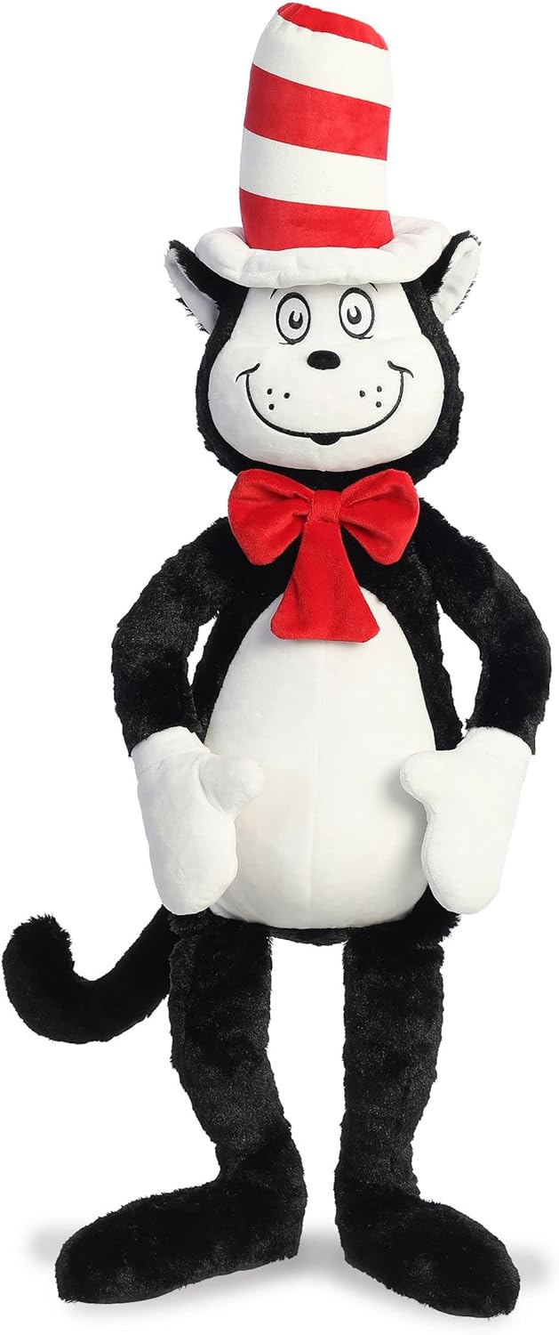 Aurora® Whimsical Dr. Seuss™ Jumbo Cat in The Hat Stuffed Animal - Officially Licensed Plush for Imaginative Play - Perfect for Kids and Adults - Multicolor 37.5 Inches