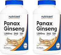 Vista 6 de Nutricost Panax Ginseng 1000 mg, 240 cápsulas - Sin OMG, sin gluten, 120 porciones