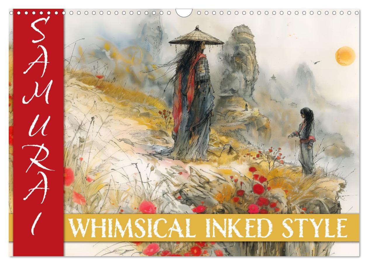 Samurai - whimsical inked style UK-Version (Wall Calendar 2026 DIN A3 Landscape), CALVENDO 12 Month Wall Calendar โ image 1