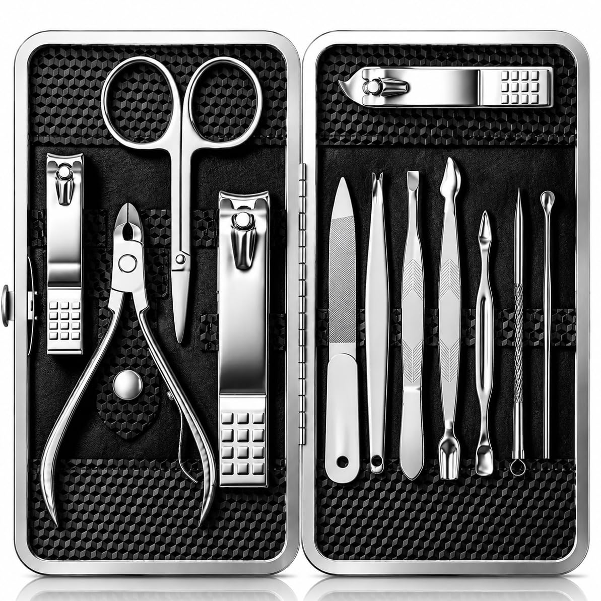 Stainless Steel Manicure Set with Travel Case -14 Stainless Steel Manicure Set with Travel Case -14