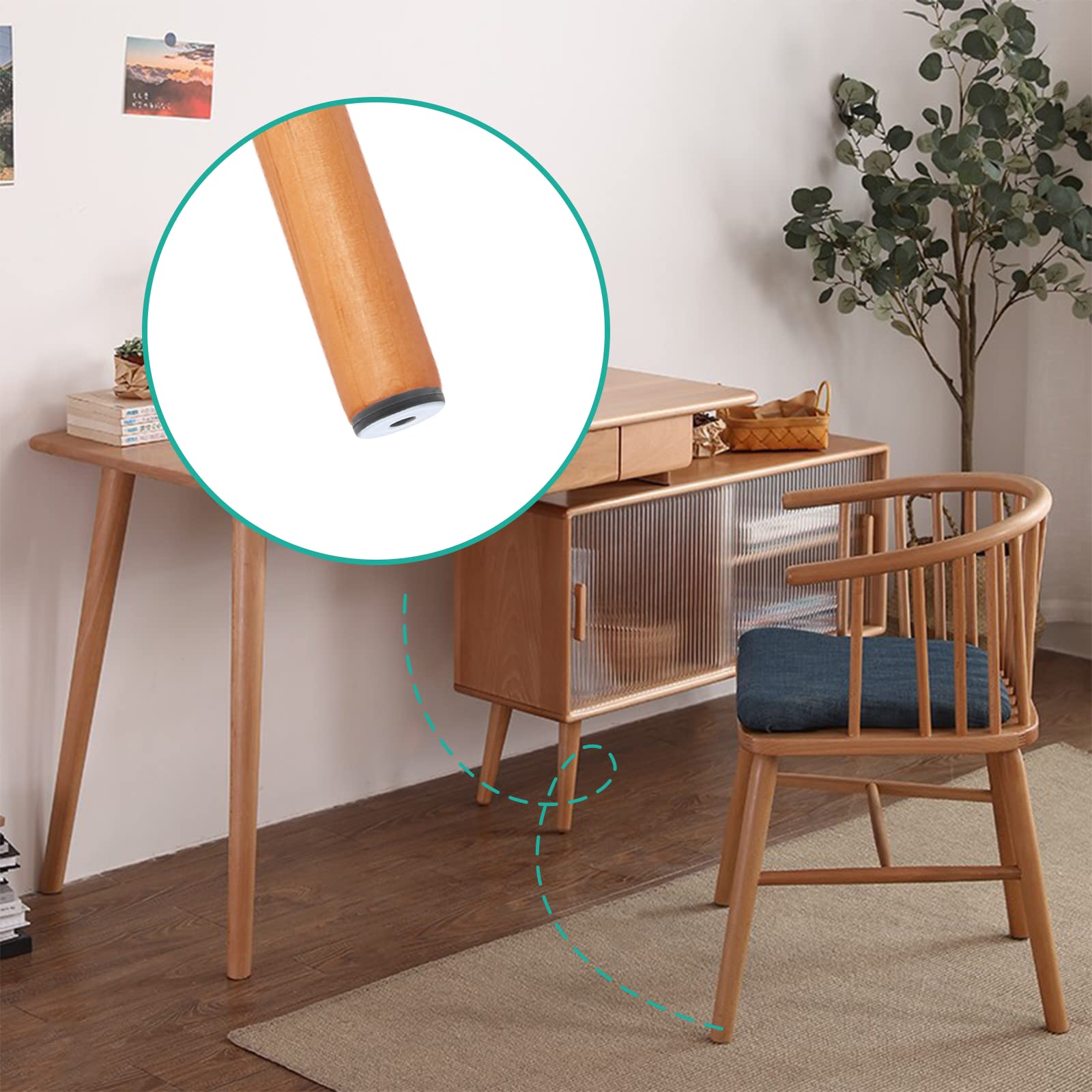 24 Pcs Teflon Furniture Sliders 1-1 2 Inch Round Chair Sliders Screw on Furniture Glides for Hardwood Carpeted — view 3