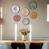 Vista 4 de Barydat 6 Piezas de Arte de Pared Boho con Plantas, Decoración de Pared de Madera Boho, Estilo Granja, Rústico, Bohemio, para Colgar en Dormitorio