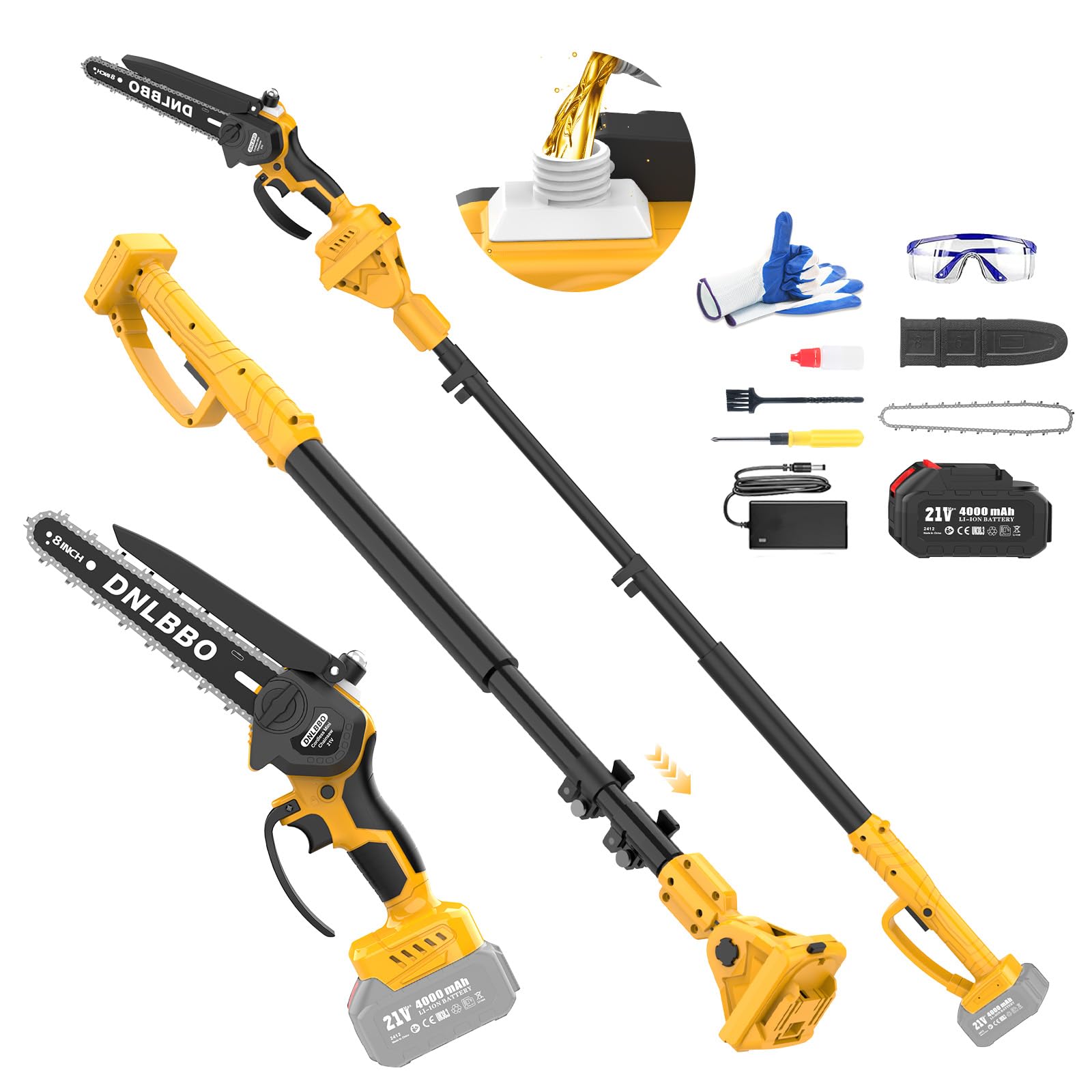 Photo 1 of [SOLD FOR PARTS] 2-in-1 8 Inch Brushless Electric Pole Saws for Tree Trimming