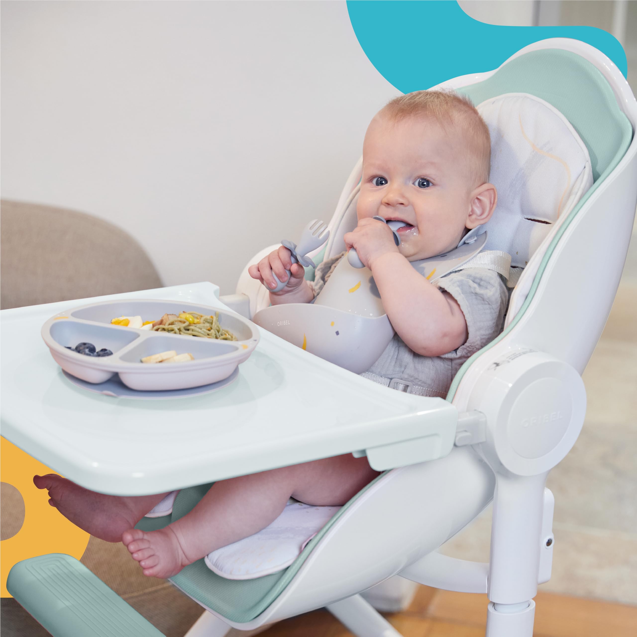 Oribel Cocoon Z High Chair And Recliner Avocado Green High