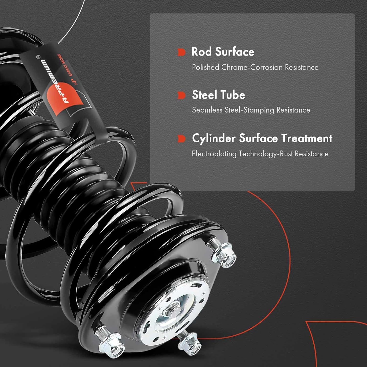 A-Premium Front Pair (2) Complete Strut and Coil Spring Assembly Compatible with Lexus NX200t 2015-2017, NX300 2018-2021, NX300h 2015-2021, Driver and Passenger Side, Replace# 18920614, 18920615