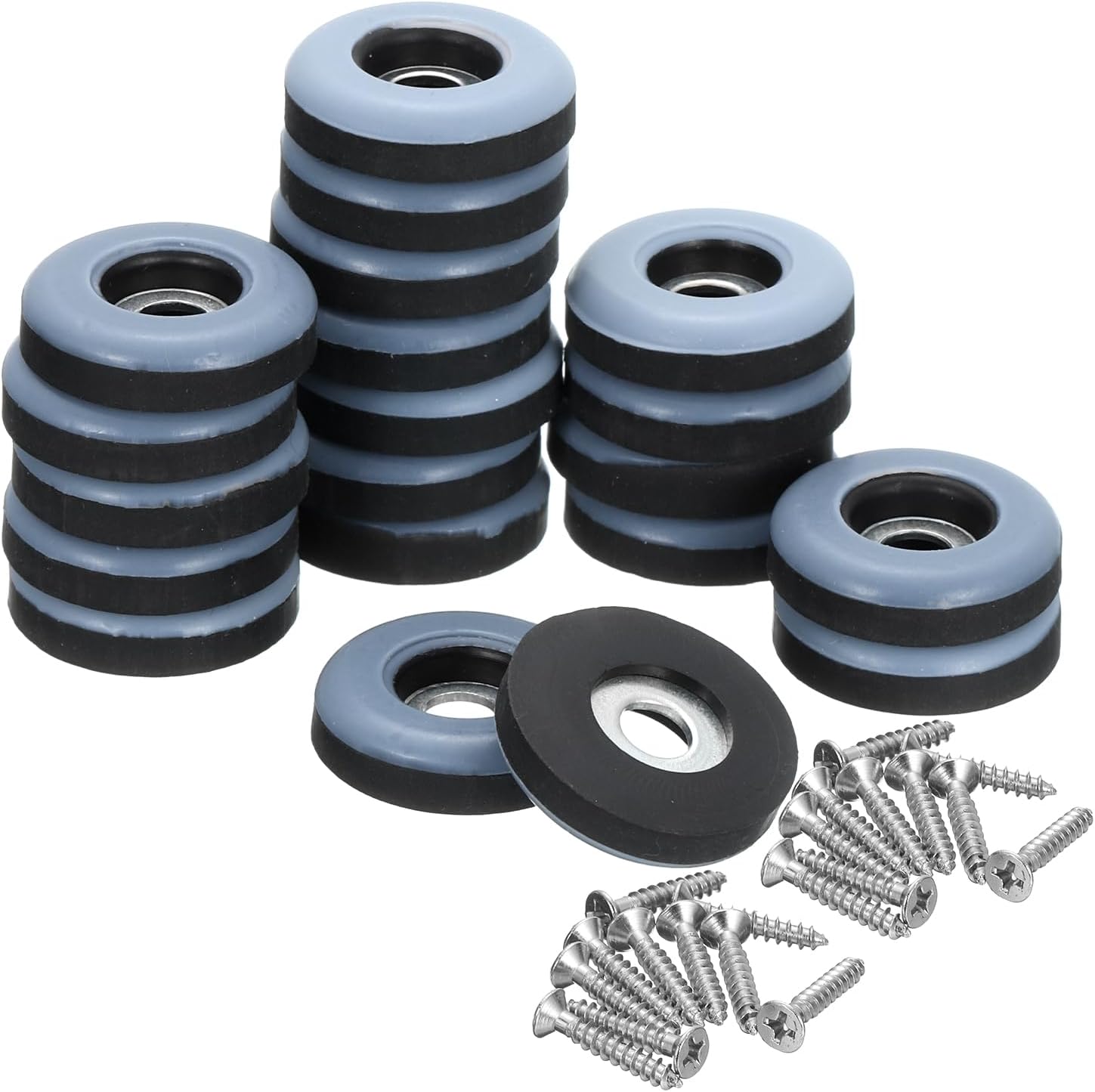 uxcell 20Pcs Screw on Furniture Sliders, 0.87"(22mm) Round Furniture Glides Sliders, Chair Leg Sliders Floor Protectors Pads, Furniture Pads with Screws for Chairs, Cabinets, Light Blue