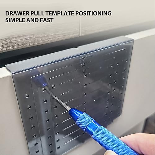 Miniatura 2 de Kit de plantillas de instalación de herrajes para cajones de gabinete, juego de plantillas de montaje de taladro de plantilla de montaje de taladro