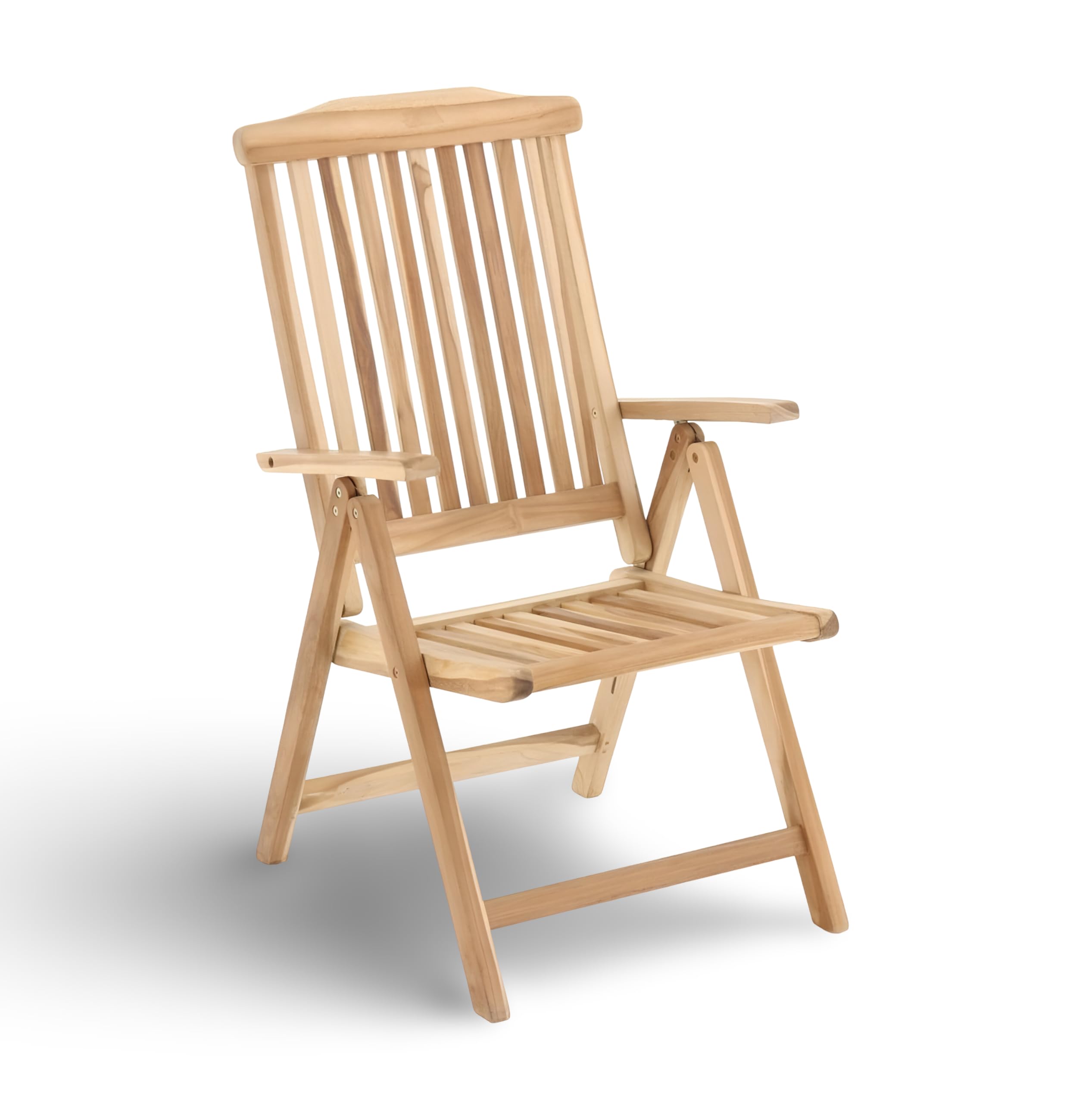 Sedia Pieghevole Da Giardino MR. DEKO In Teak - 53x43x89cm, Design Classico, Per Esterni - Foto 10