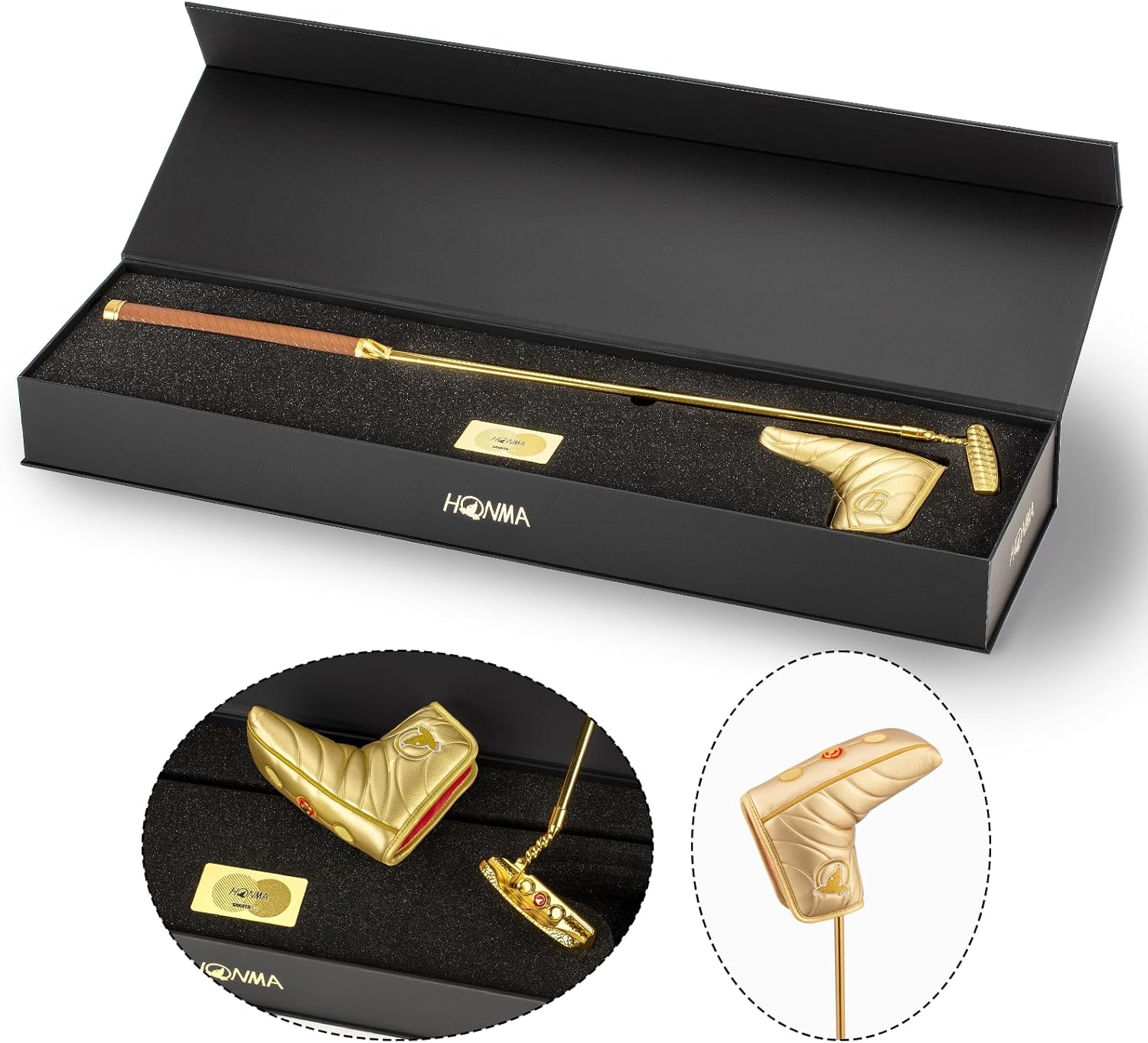 Honma Golf Putter for Men and Women, Blade Putter Shaft with Twist Neck, High MOI CNC Milled Precision Face, Right Handed, 33"/34"