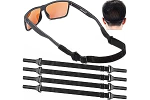 Long-Lasting, Durable Black Glasses Strap - 4 Pack Adjustable Sunglass Retainer Strap
