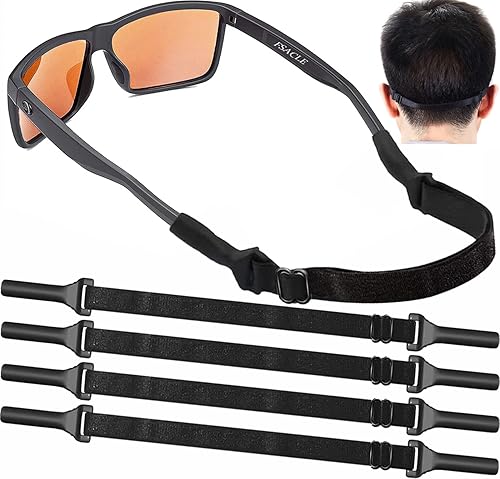 KSACLE Correa ajustable para gafas, paquete de 4 correas para lentes sin cola, retenedor de gafas de cuerda de ajuste universal, lentes de sol
