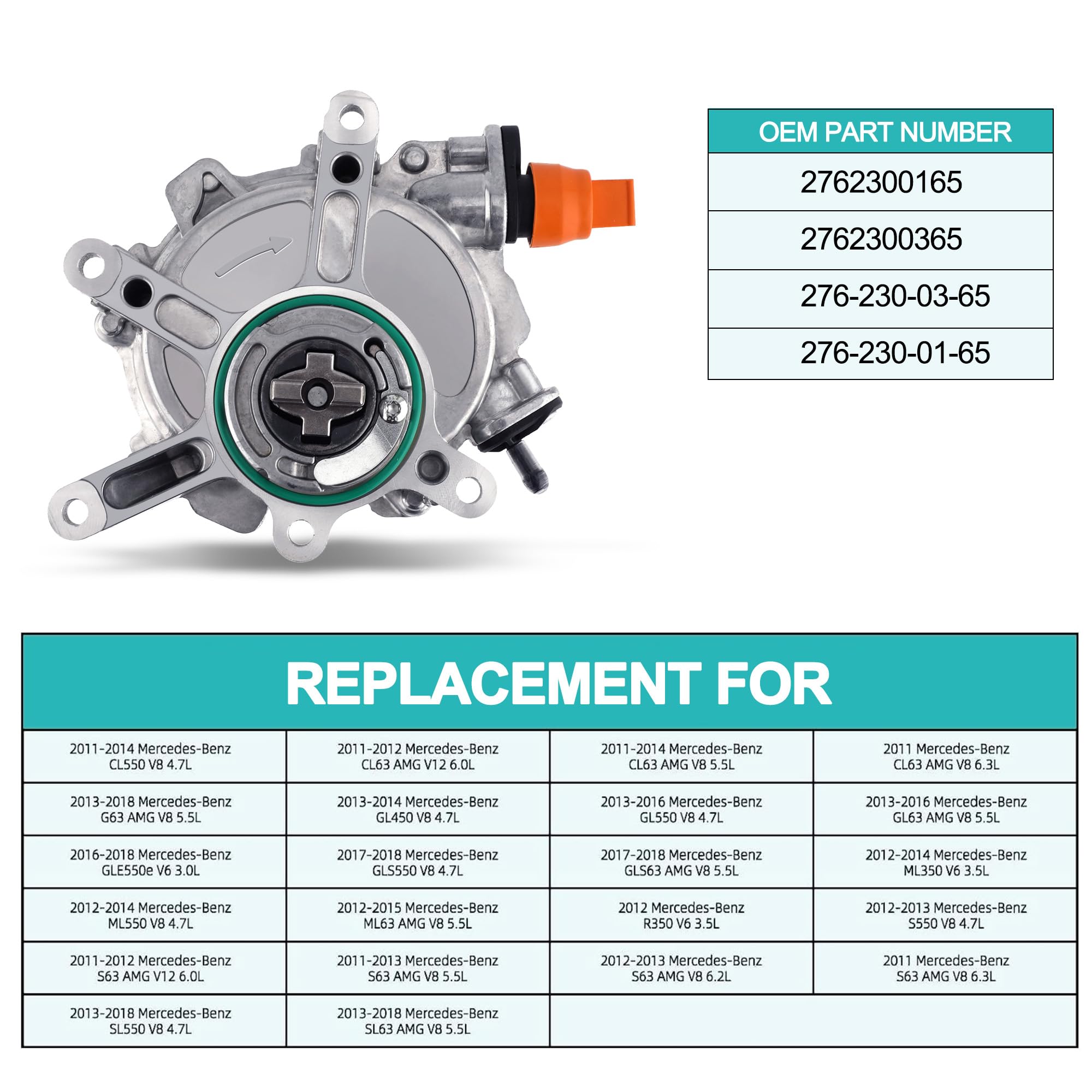 Amazon.com: AULINK Brake Vacuum Pump 2762300165 2762300365 for 