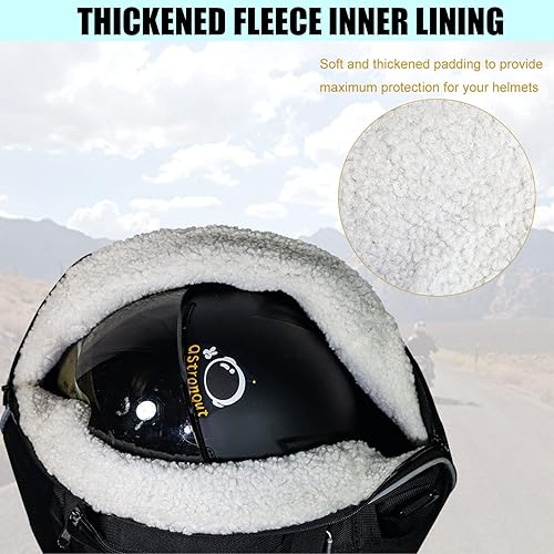 Miniatura 3 de Bolsa para casco, bolsa de almacenamiento para casco de motocicleta, forro polar suave y ligero, resistente al agua, Oxford 1680D con correa, tira