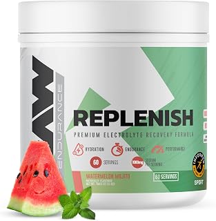 RAW Replenish, Premium Electrolytes Powder Recovery Formula, Watermelon Mojito (60 Servings) - Flavored Electrolyte Drink Mix Supplement for Hydration, Replenis