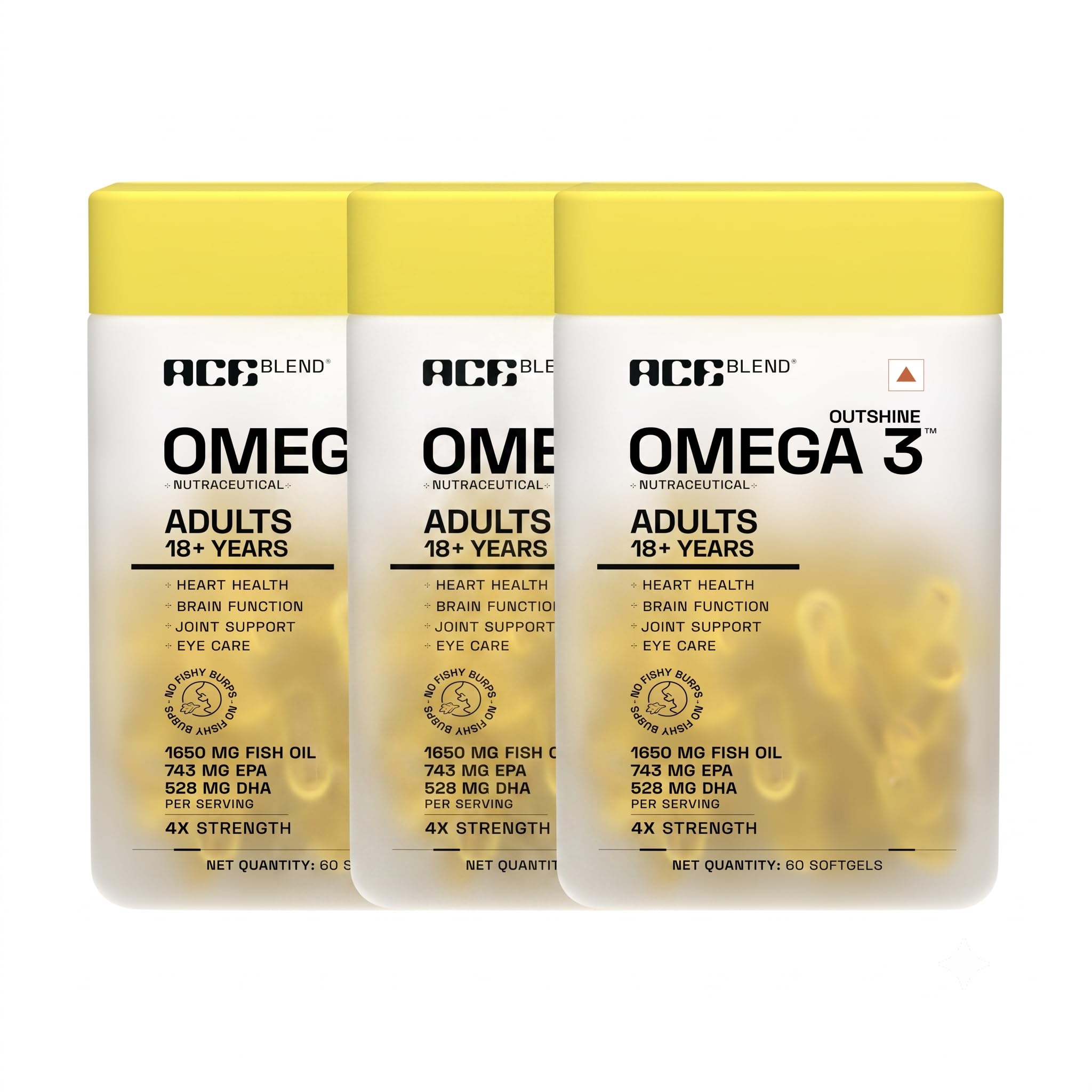 Ace Blend Outshine Omega 3 Fish Oil 4X Strength | 1650mg with 743 EPA & 528 DHA | 2 Softgels Daily for Men & Women | No Fishy Burps | Supports Heart, Brain, Joints & Eye Health | 120 Softgels — Amazon image 12