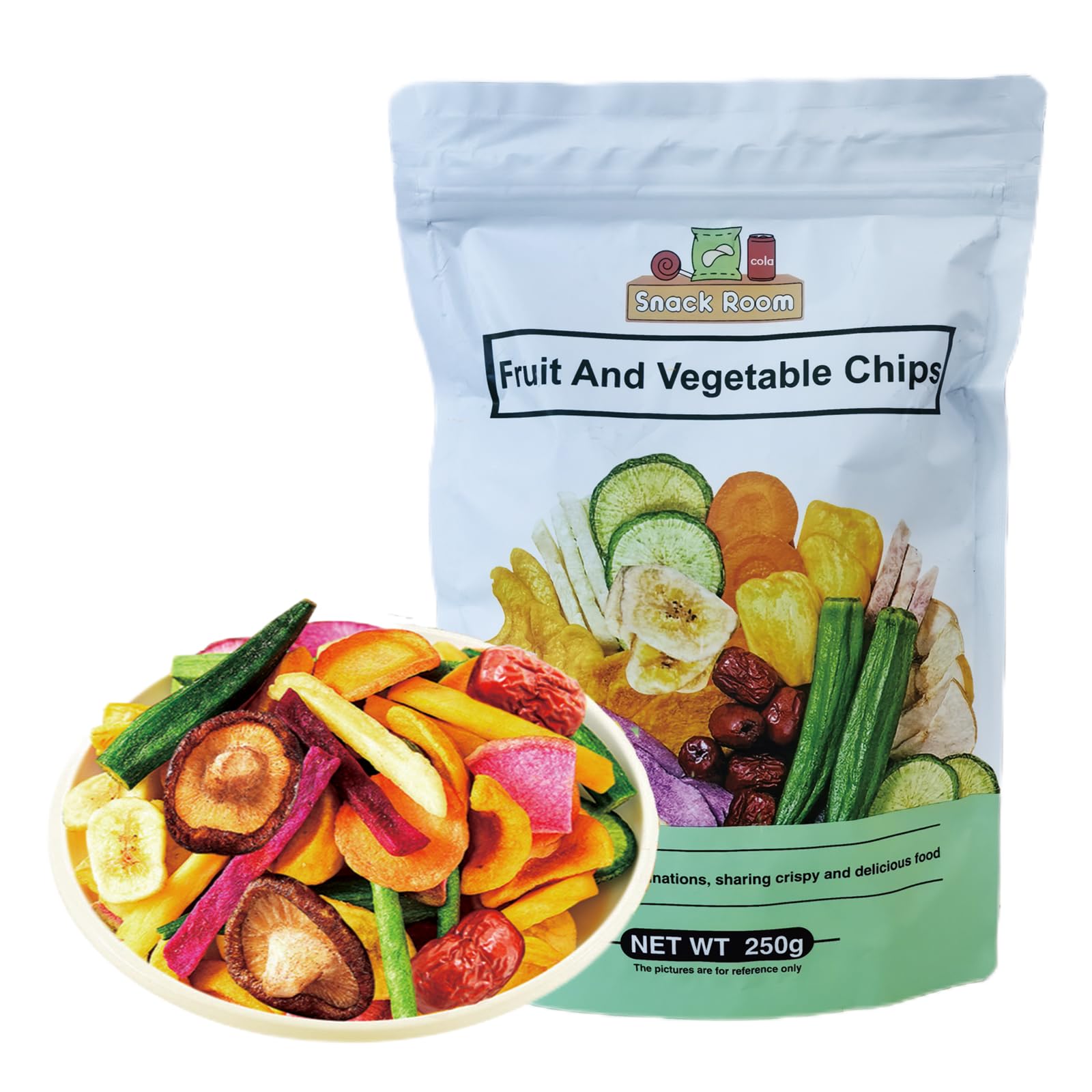 XCVFDVOR Freeze dried fruit and vegetable crisps | Dried vegetable slices | Dried fruit slices| Fruit and Vegetable Crisps | 12 different fruit and