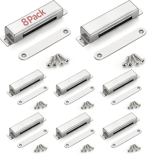 Vista 23 de Ravinte Imanes para puerta de gabinete, cierre magnético fuerte de 30 libras, cierre magnético resistente, cierre magnético para puerta de armario
