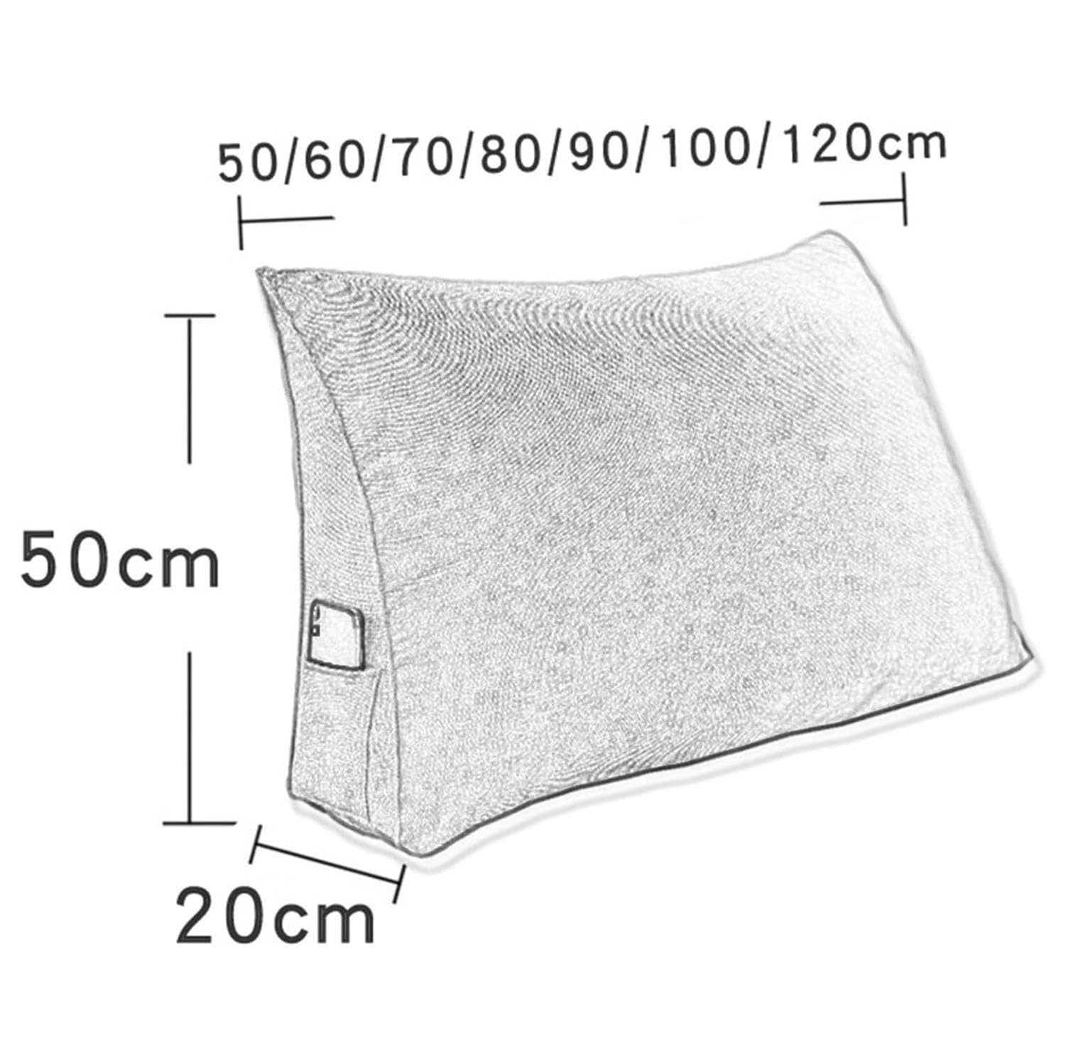 Almohada de apoyo para la espalda, cojín de lectura para cama y sofá, almohada de cuña con funda extraíble, ideal para mayor comodidad y apoyo postural, tamaño 70 x 20 x 50 cm